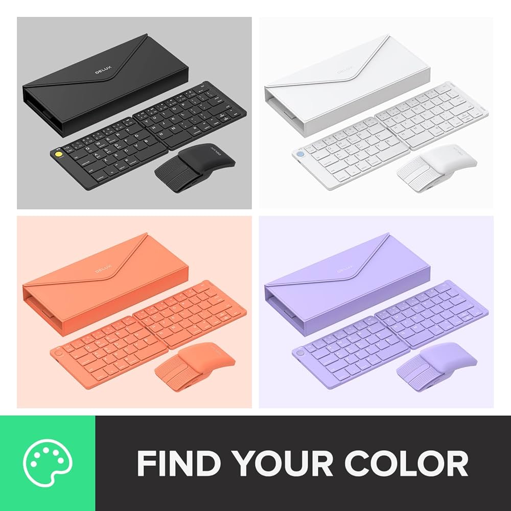 DELUX PockComboポータブルキーボードとマウス、保護ケース付き Amazon.com: DELUX PockCombo Portable Keyboard and Mouse